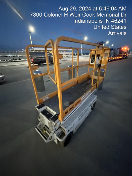 Custom Equipment HB-1430 Hy-Brid Scissor Lift
Platform capacity up to 670 lbs
Working height up to 20 ft
Weighs under 1,700 lbs
Non-marking wheels