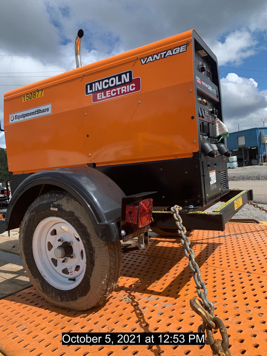2021 Lincoln Electric Vantage 322 Vantage 322 Ready Pak 3 w/ Telematics & Decals, ORANGE (includes trailer, cable rack, fender light kit)