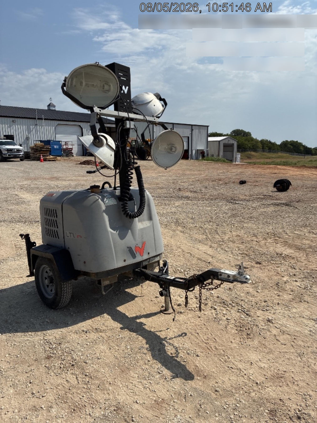 2019 Wacker Neuson LTV6L-MH Wacker Neuson LTV6L Mobile Light Tower w/Fuel Level Sensor Installed