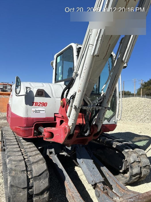 2019 Takeuchi TB290 Cab/Heat/AC Rubber tracks, Dozer blade, Travel alarm, Auxiliary hydraulics w/Manual QC, Hydraulic thumb, 18", 24", and 36" Buckets