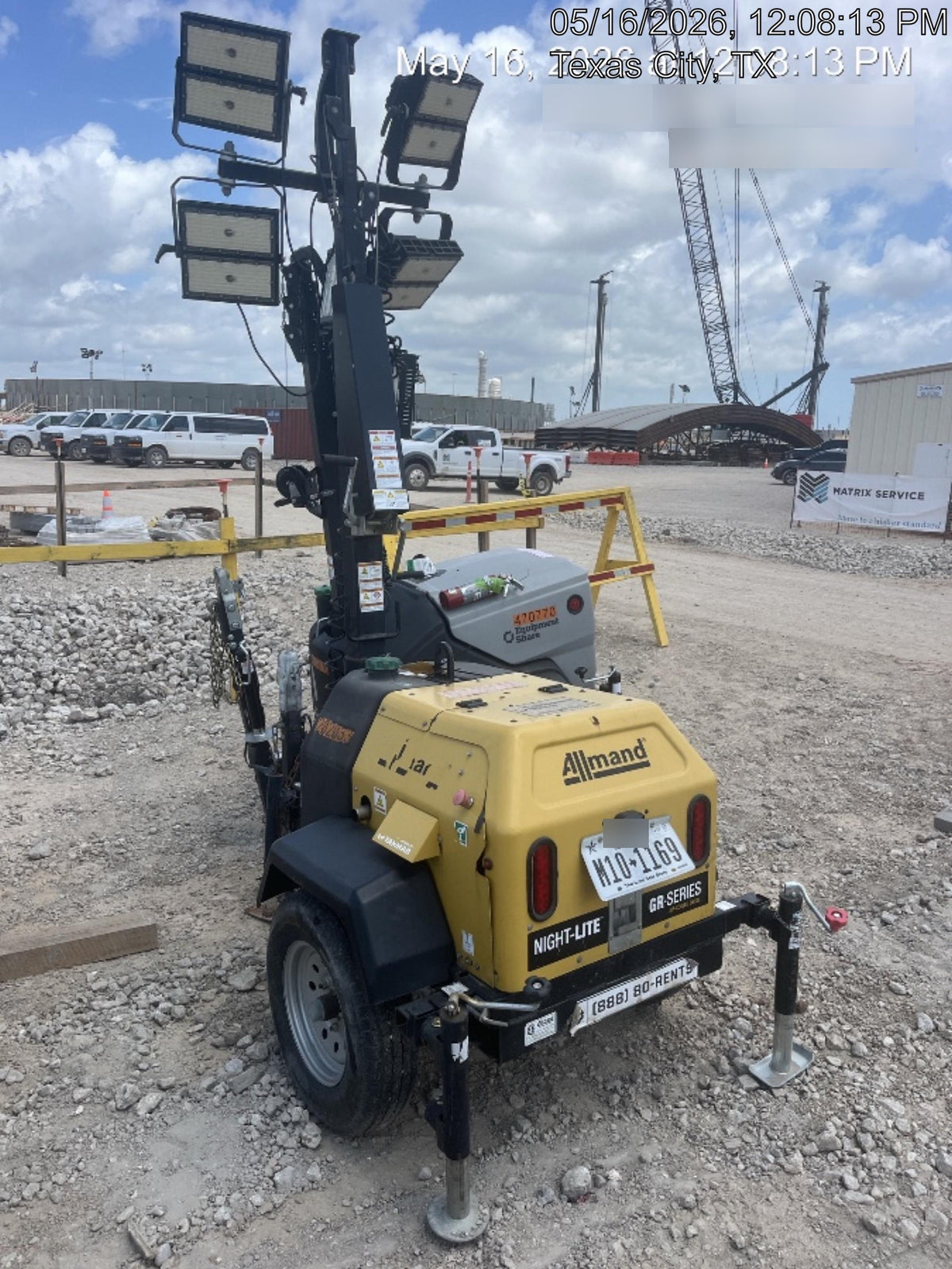 2022 Allmand NLV3GR (4) LED Light Fixture 350W, 23' Vertical Mast, 3kW Prime, Towable, Deep Sea L401, Leveling Jacks, Yanmar T4F 5.8hp