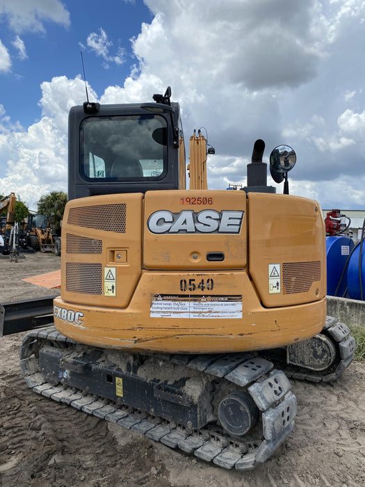 2017 Case CX80C CLOSED CAB, A/C,RUBBER TRACKS PADS,7'-2" ARM,THUMB