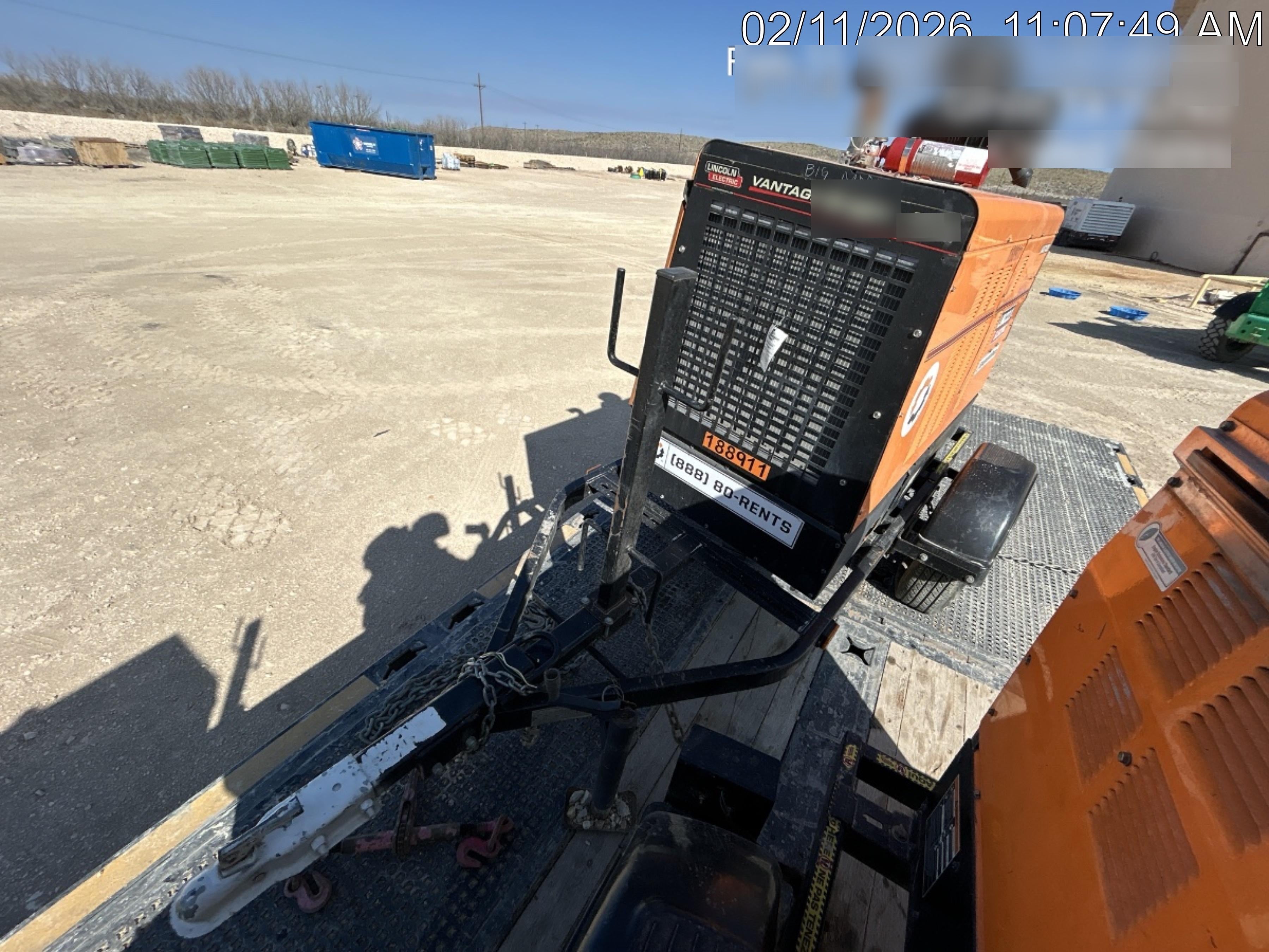 2021 Lincoln Electric Vantage 549X Ready Pak 3, ORANGE (includes trailer, cable rack, fender light kit)
