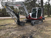 2019 Takeuchi TB290 Cab, AC, Rubber Tracks, Dozer Blade, Travel Alarm, Control Pattern Change Valve, Auxiliary Hydraulics w/18" Quick Coupler Bucket with teeth, 6.2 cu. ft. capacity/24" Quick Coupler Bucket with teeth, 8.6 cu. ft. capacity/36" Quick Coupler Bucket with teeth, 13.4 cu. ft. capacity, Quick Coupler, Hydraulic Thumb Installed