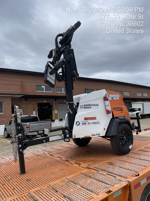 2023 Generac MLT2 Diesel, Flex Switch 120V Input, Powerzone Controller, 
(4) 320W LED Lights, 4kW Generator, 39.9 Gal Fuel Tank, 2" Ball, T3