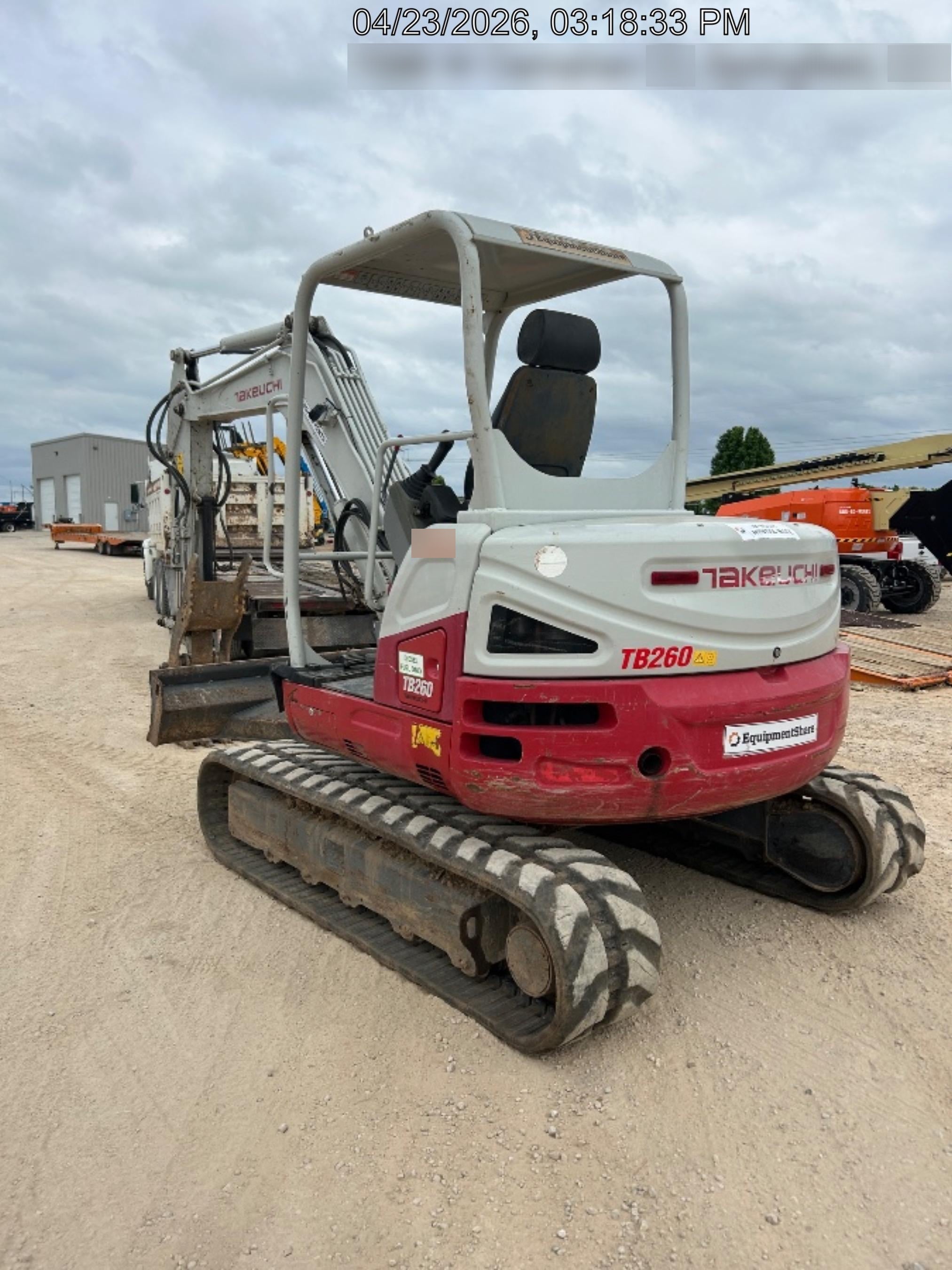2019 Takeuchi TB260 Takeuchi TB260 Canopy w/Rubber Tracks, Auxiliary Hydraulics, Standard Blade, Manual QC