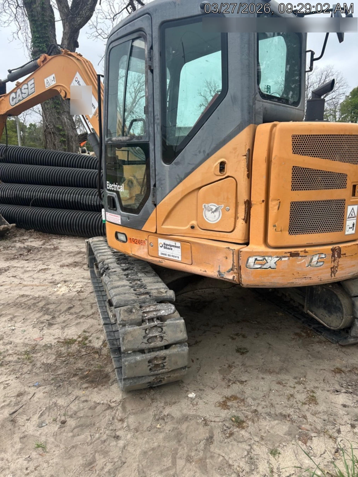 2015 Case CX80C CLOSED CAB, A/C, RUBBER TRACKS PADS, 7'-2" ARM