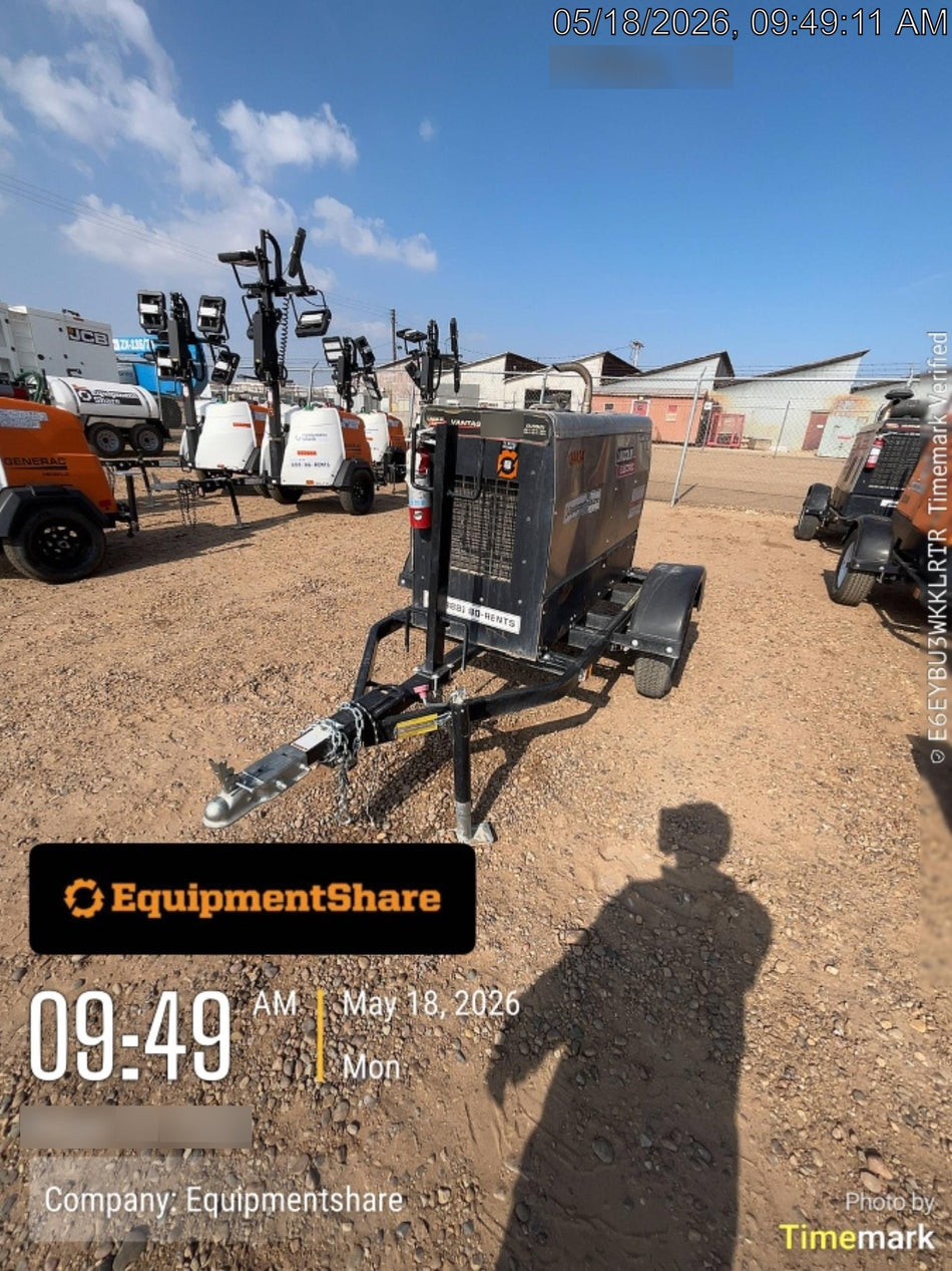 2019 Lincoln Electric Vantage 322 Welder Ready-Pak 3, Two wheel trailer, Fender and Light kit, Cable Rack