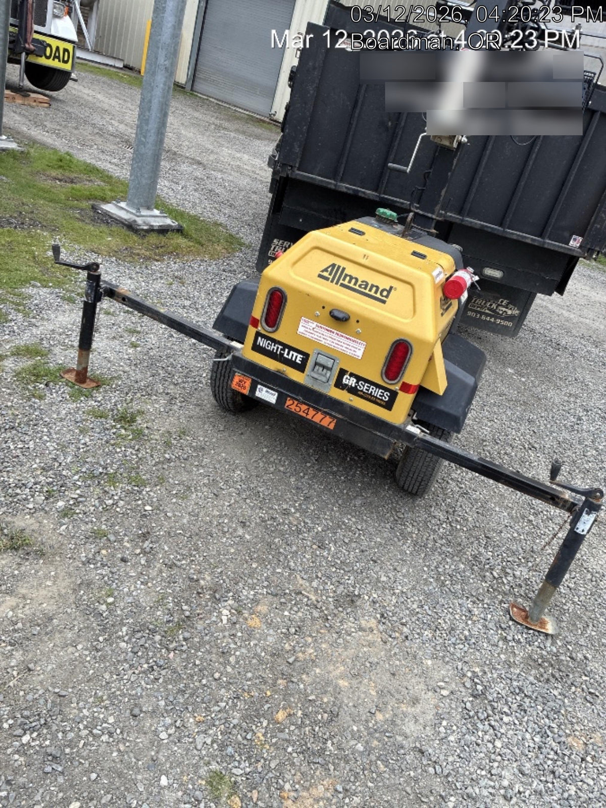2022 Allmand NLV3GR (4) LED Light Fixture 350W, 23' Vertical Mast, 3kW Prime, Towable, ES Decals, T3