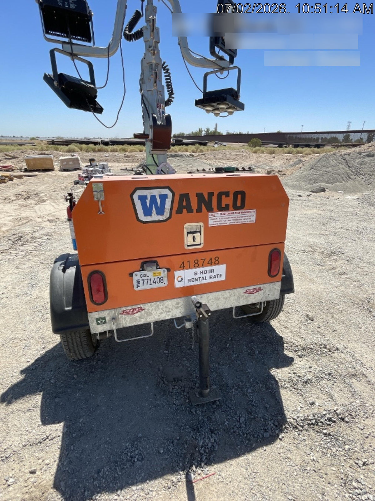 2024 Wanco WLTT-4MM4K Diesel, Deep Sea Controller, Shore Power Plug, Auto Start, (4) 350W LED Floodlights, 4kW Generator, 60 Gal Fuel Tank, 2" Ball, T3