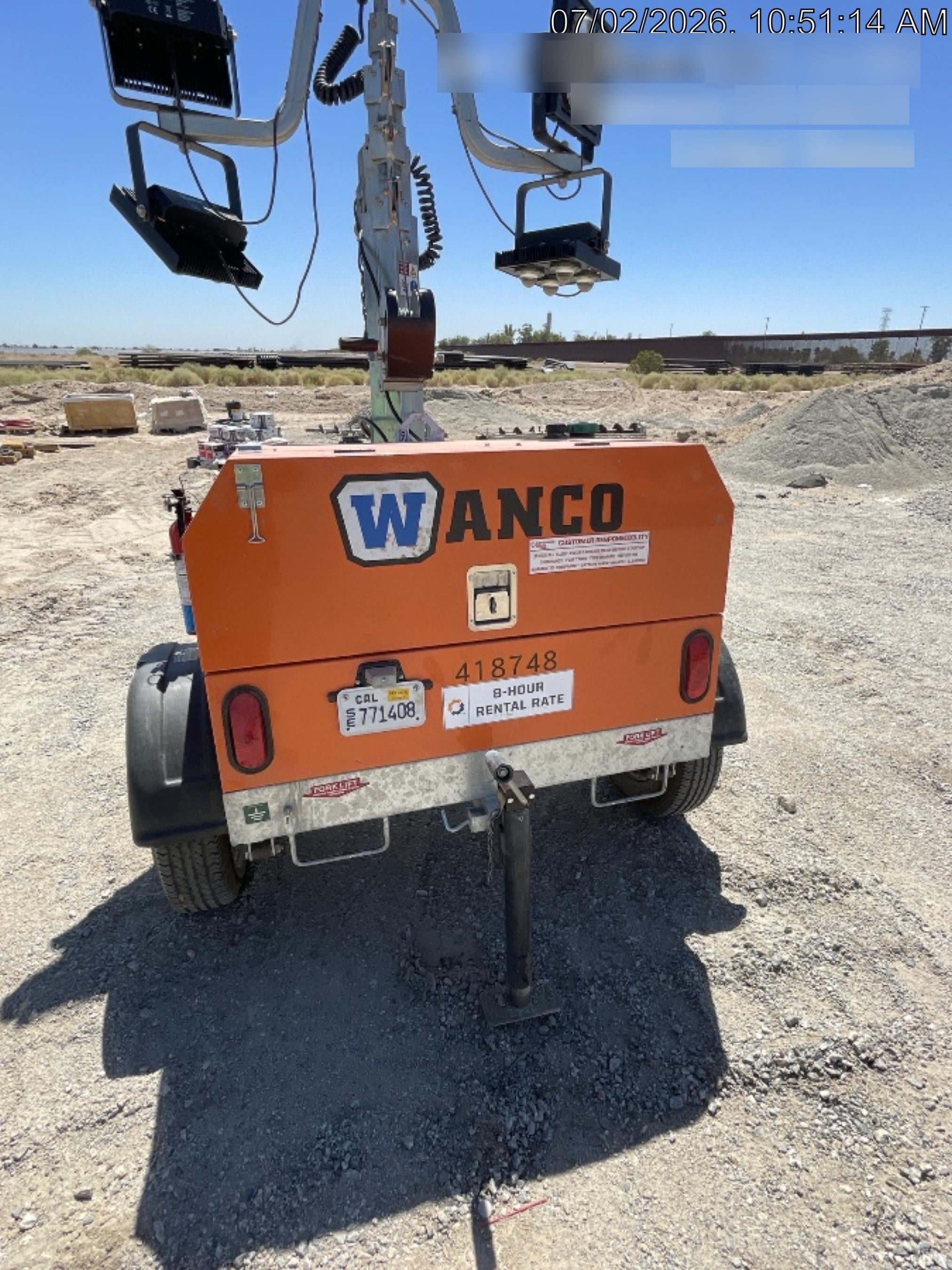 2024 Wanco WLTT-4MM4K Diesel, Deep Sea Controller, Shore Power Plug, Auto Start, (4) 350W LED Floodlights, 4kW Generator, 60 Gal Fuel Tank, 2" Ball, T3