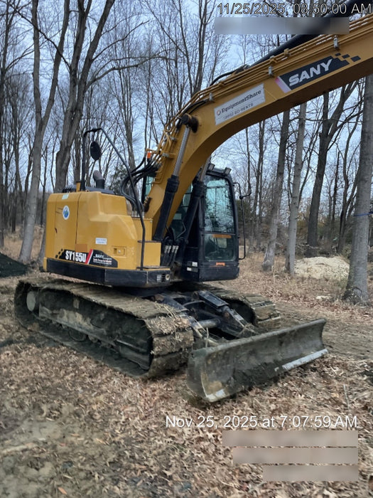 2020 Sany SY155U Rubber Tracks, Front Blade