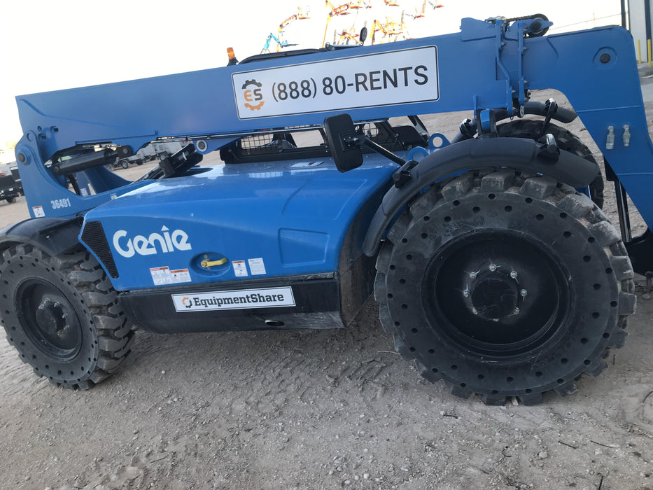 2019 Genie GTH-636 Canopy, Solid RT Tires, LED Work Lights, Beacon 60" QA Carriage, 48" Forks