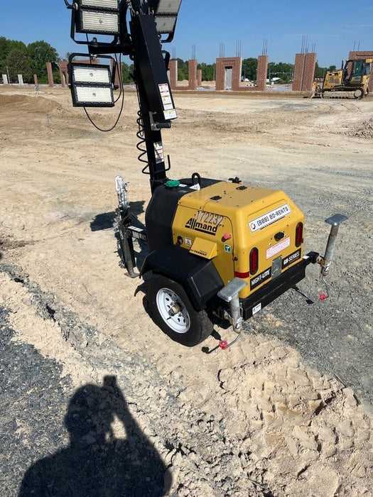 2021 Allmand NLV3GR (4) LED Light Fixture 350W, 23' Vertical Mast, 3kW Prime, Towable, Deep Sea L401, Leveling Jacks, Yanmar T4F 5.8hp