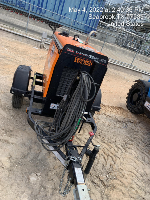 2021 Lincoln Electric Vantage 322 Vantage 322 Ready Pak 3 w/ Decals, ORANGE (includes trailer, cable rack, fender light kit) NO Telematics