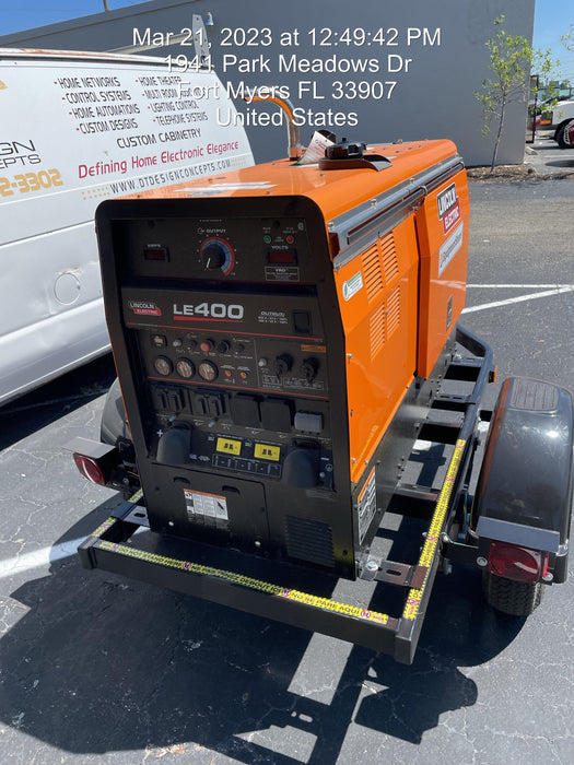 2022 Lincoln Electric LE400 Kubota V1505, Trlr, Cable Rack, Light Kit, ES Decals, T3