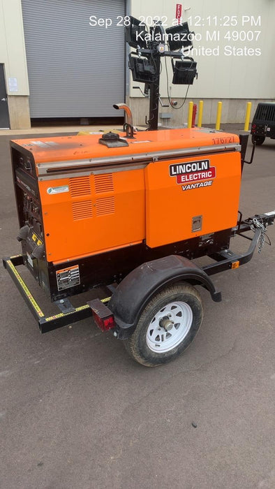2021 Lincoln Electric Vantage 322 Vantage 322 Ready Pak 3 w/ Decals, ORANGE (includes trailer, cable rack, fender light kit) NO Telematics
