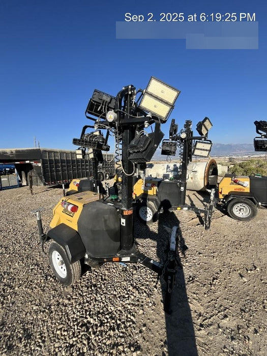 2021 Allmand NLV3GR (4) LED Light Fixture 350W, 23' Vertical Mast, 3kW Prime, Towable, Deep Sea L401, Leveling Jacks, Yanmar T4F 5.8hp