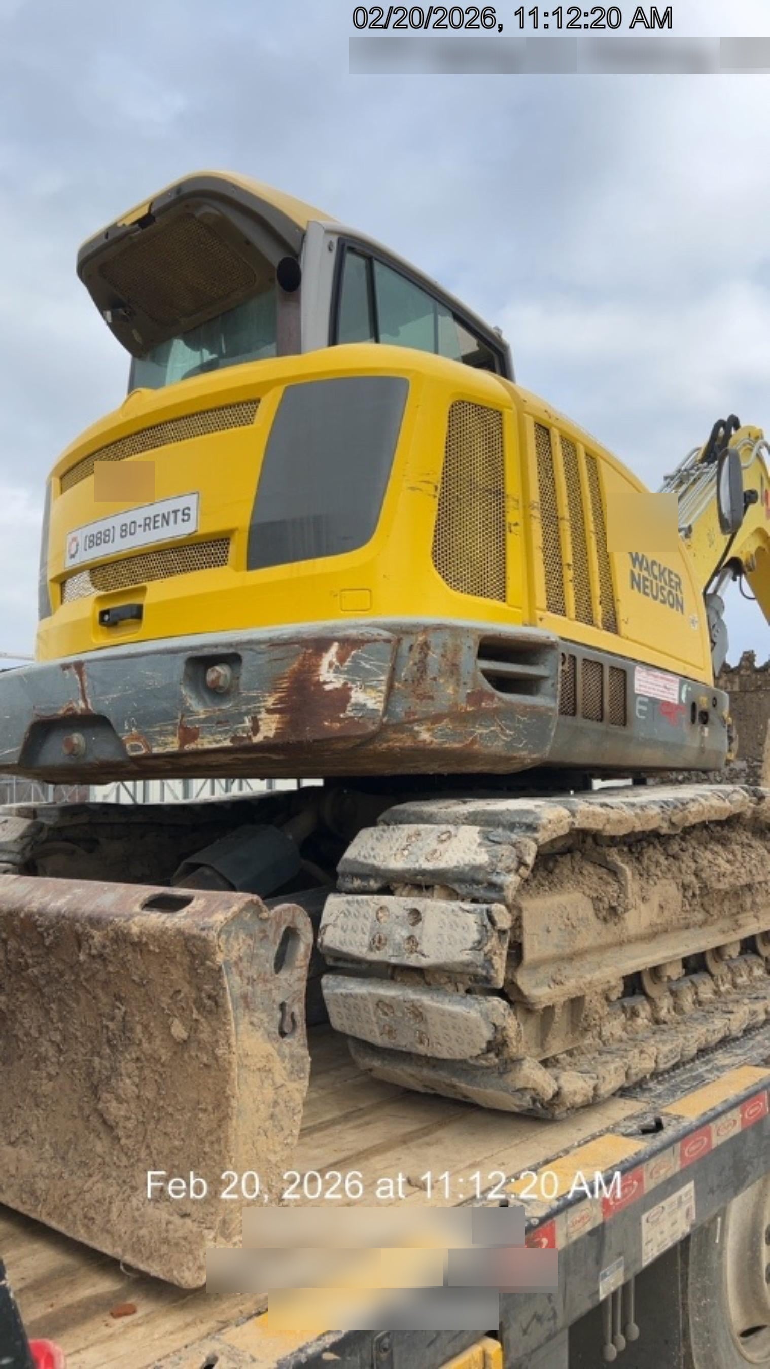 Wacker Neuson ET90 Enclosed Cab, Hybrid Tracks, Long Dipperstick,  Bucket