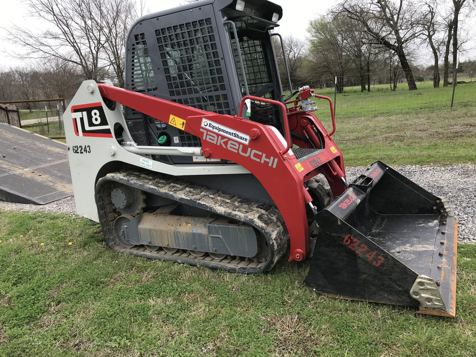 2020 Takeuchi TL8CR Cab/Heat/Air, 74hp, Hydraulic QC w/76" HD Bucket w/ Smooth Bolt on Edge, 76" HD Bucket w/Teeth
