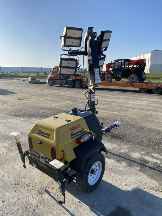 2021 Allmand NLV3GR (4) LED Light Fixture 350W, 23' Vertical Mast, 3kW Prime, Towable, Deep Sea L401, Leveling Jacks, Yanmar T4F 5.8hp