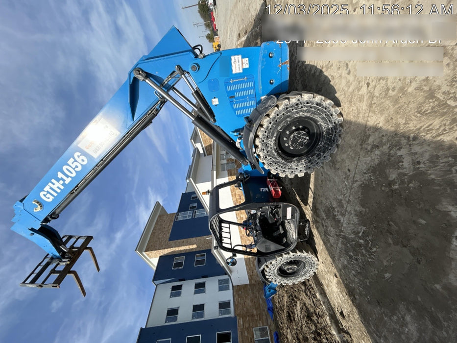 2019 Genie GTH-1056 Canopy, Solid RT Tires, LED Work Lights, Beacon 60" QA Carriage, 60" Forks