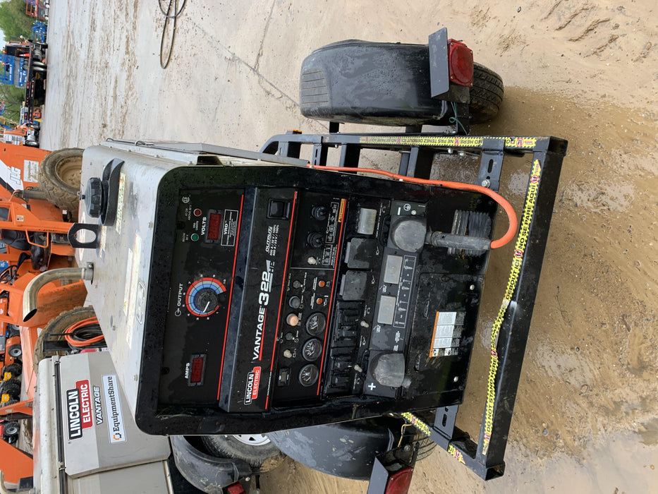 2019 Lincoln Electric Vantage 322 Welder Ready-Pak 3, Two wheel trailer, Fender and Light kit, Cable Rack