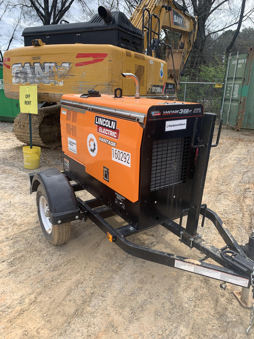 2021 Lincoln Electric Vantage 322 Vantage 322 Ready Pak 3 w/ Decals, ORANGE (includes trailer, cable rack, fender light kit) NO Telematics