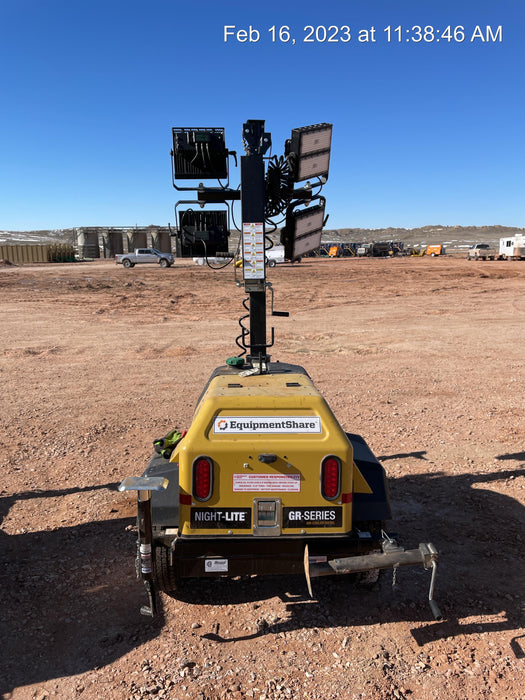 2022 Allmand NLV3GR (4) LED Light Fixture 350W, 23' Vertical Mast, 3kW Prime, Towable, ES Decals, T3