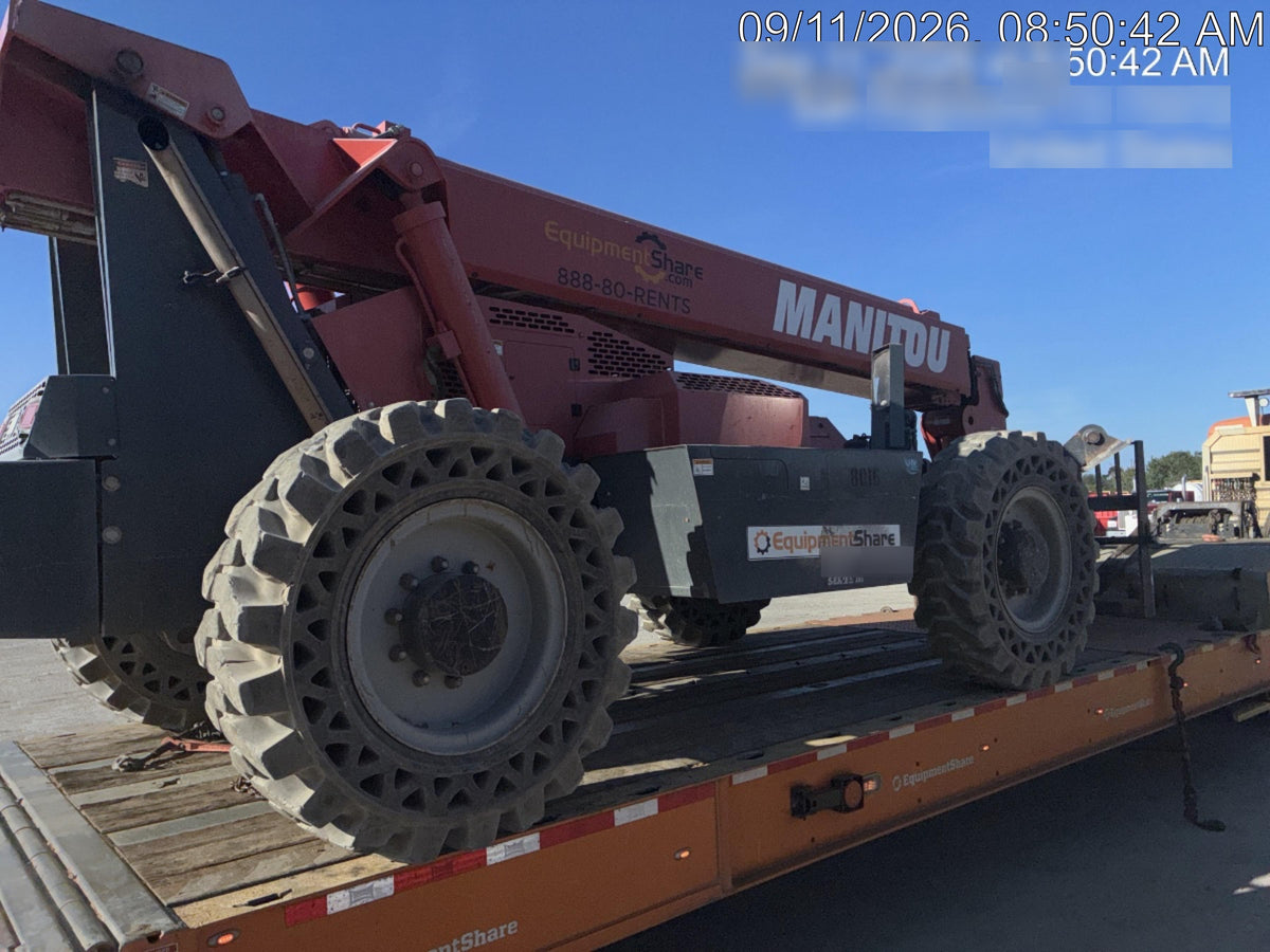 2018 Manitou MTA10055 Manitou MTA 10055 w/Cab/Heat/AC, Work Lights/Strobe, Aux Hyd, Solid Tires, Lift Hook, 66" Carriage, 60" Forks
