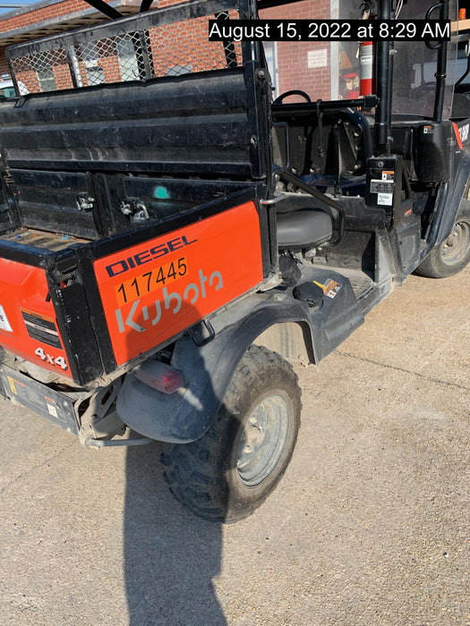 Kubota RTV-X1140W-H 4wd Utility Cart, 4 Seat, Diesel, LED Strobe, Windshield Tempered Glass, Plastic Canopy, Wire Harness Kit, Backup Alarm