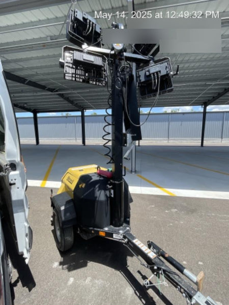 2022 Allmand NLV3GR (4) LED Light Fixture 350W, 23' Vertical Mast, 3kW Prime, Towable, ES Decals, T3