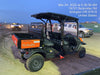 2022 Kubota RTV-X1140W-H Plastic Canopy, Windshield Acrylic Clear, LED Strobe Light, Wire Harness Kit, Back up Alarm