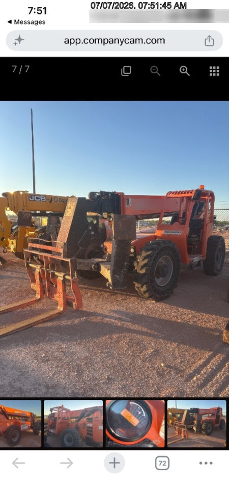 2018 Skytrak 10054 Skytrak 10054 10K Telehandler w/Open ROPS Solid Tires, LED Work Lights, Rotating Beacon, 60" Carriage/60" Forks