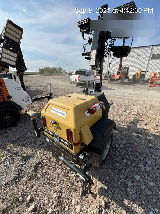 2022 Allmand NLV3GR (4) LED Light Fixture 350W, 23' Vertical Mast, 3kW Prime, Towable, Deep Sea L401, Leveling Jacks, Yanmar T4F 5.8hp