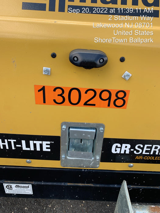 2021 Allmand NLV3GR (4) LED Light Fixture 350W, 23' Vertical Mast, 3kW Prime, Towable, Deep Sea L401, Leveling Jacks, Yanmar T4F 5.8hp