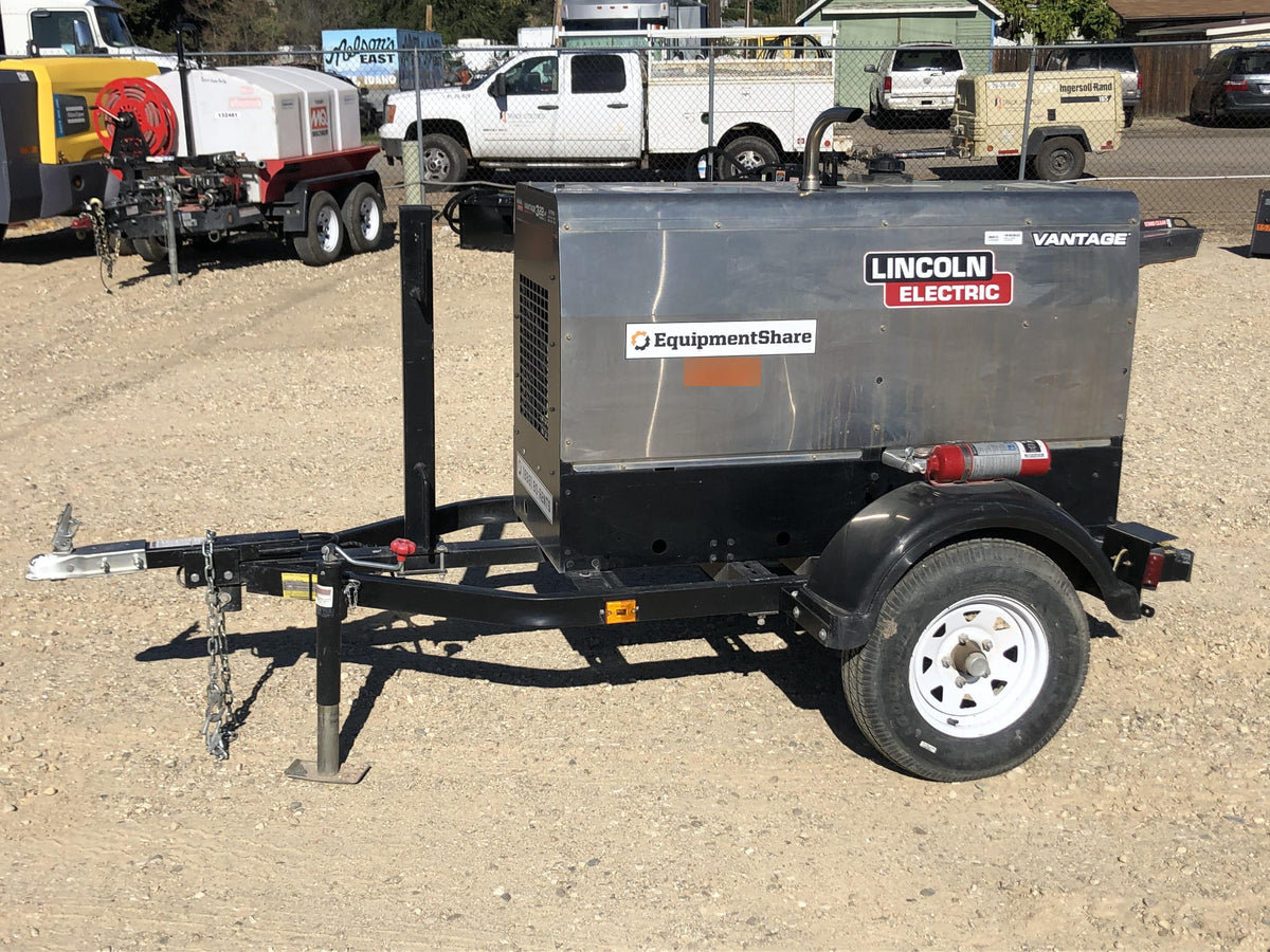 2019 Lincoln Electric Vantage 322 Welder Ready-Pak 3, Two wheel trailer, Fender and Light kit, Cable Rack