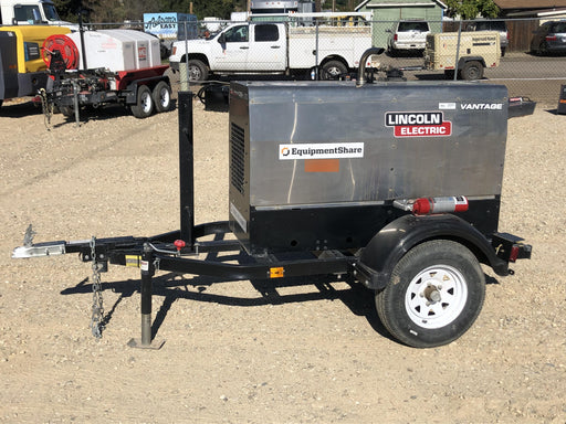2019 Lincoln Electric Vantage 322 Welder Ready-Pak 3, Two wheel trailer, Fender and Light kit, Cable Rack