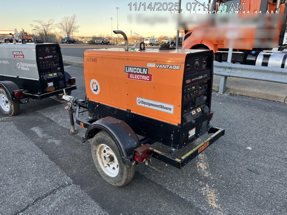 2021 Lincoln Electric Vantage 322 Vantage 322 Ready Pak 3 w/ Decals, ORANGE (includes trailer, cable rack, fender light kit) NO Telematics