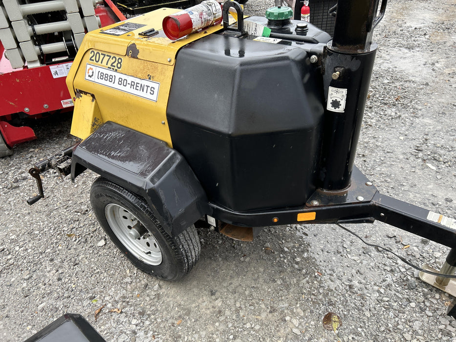 2022 Allmand NLV3GR (4) LED Light Fixture 350W, 23' Vertical Mast, 3kW Prime, Towable, Deep Sea L401, Leveling Jacks, Yanmar T4F 5.8hp