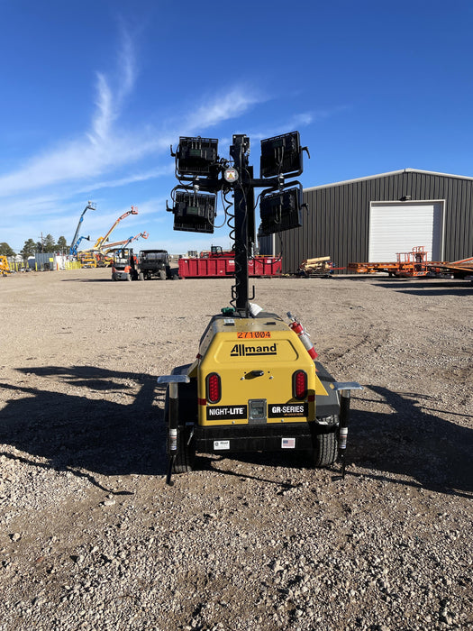 2022 Allmand NLV3GR (4) LED Light Fixture 350W, 23' Vertical Mast, 3kW Prime, Towable, ES Decals, T3