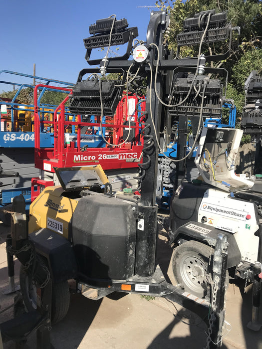 2022 Allmand NLV3GR (4) LED Light Fixture 350W, 23' Vertical Mast, 3kW Prime, Towable, Deep Sea L401, Leveling Jacks, Yanmar T4F 5.8hp