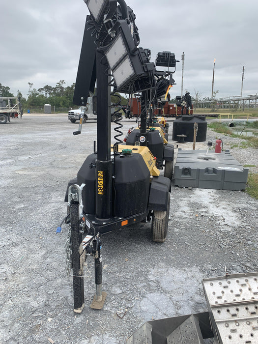 2022 Allmand NLV3GR (4) LED Light Fixture 350W, 23' Vertical Mast, 3kW Prime, Towable, Deep Sea L401, Leveling Jacks, Yanmar T4F 5.8hp