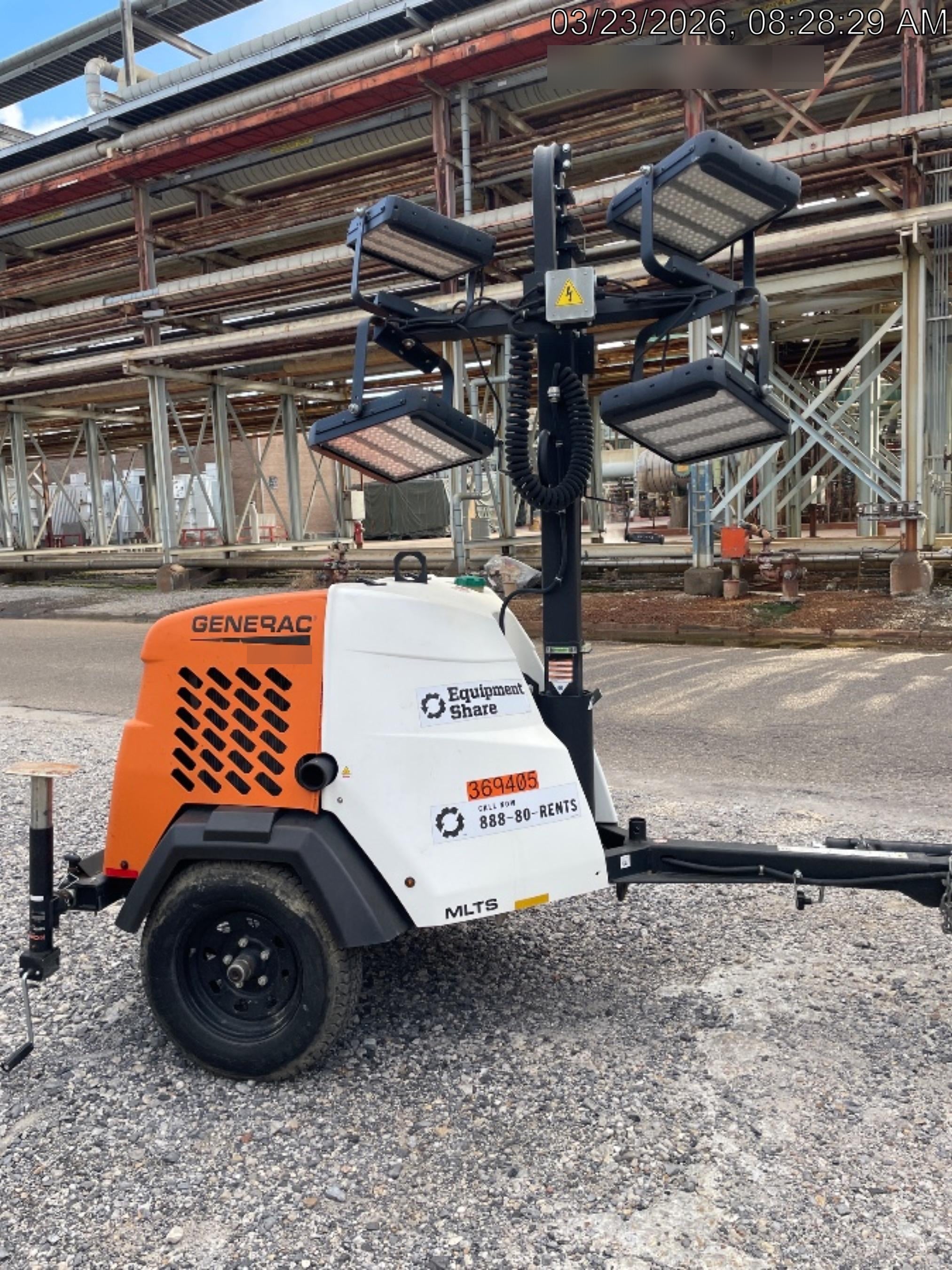 2023 Generac MLT2 Diesel, Flex Switch 120V Input, Powerzone Controller, 
(4) 320W LED Lights, 4kW Generator, 39.9 Gal Fuel Tank, 2" Ball, T3