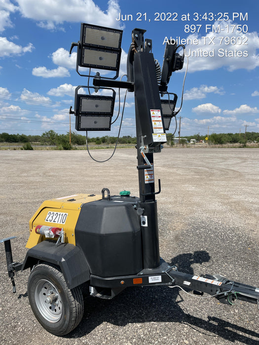 2022 Allmand NLV3GR (4) LED Light Fixture 350W, 23' Vertical Mast, 3kW Prime, Towable, Deep Sea L401, Leveling Jacks, Yanmar T4F 5.8hp