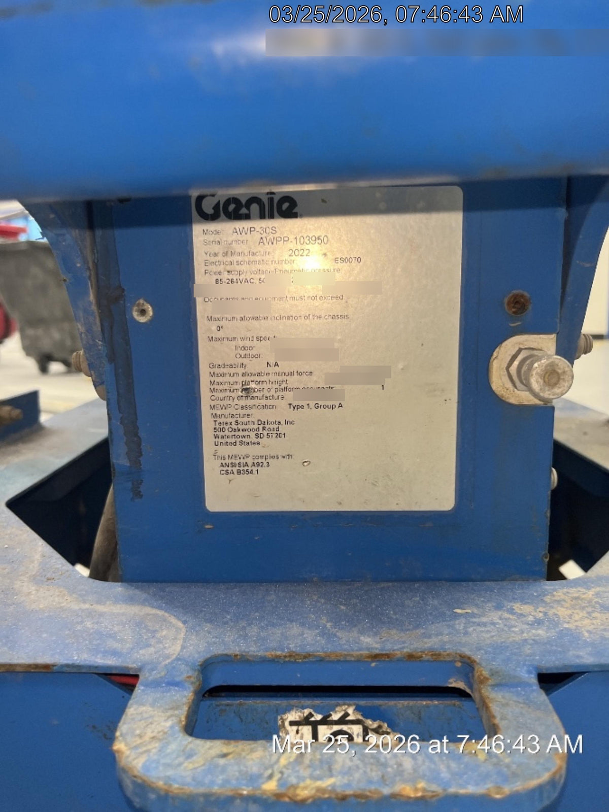 2022 GENIE AWP-30S DC