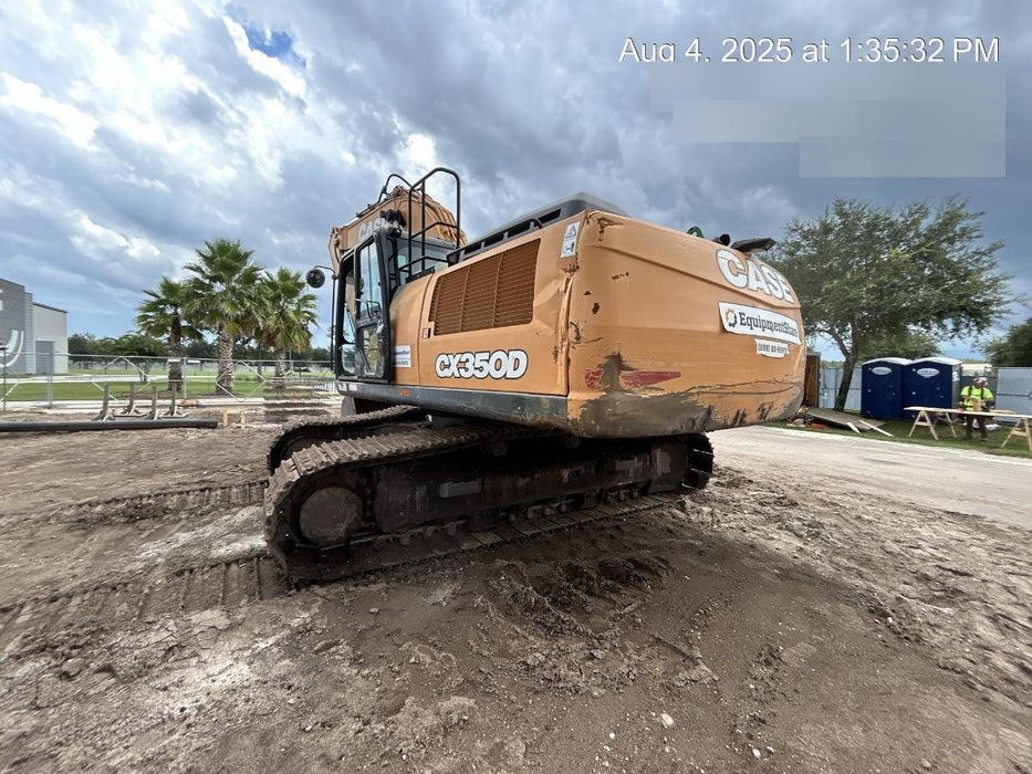 2017 Case CX350D CAB A/C, 13'-3" ARM, STEEL TRACKS