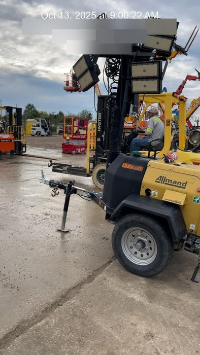 2020 Allmand NLV3GR (4) LED Light Fixture 350W, 23' Vertical Mast, 3kW Prime, Towable, Deep Sea L401, Leveling Jacks, Yanmar T4F 5.8hp