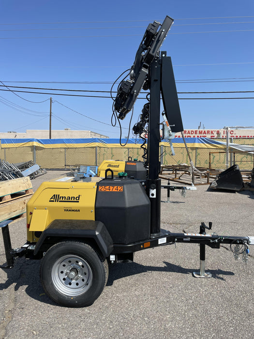 2022 Allmand NLV3GR (4) LED Light Fixture 350W, 23' Vertical Mast, 3kW Prime, Towable, ES Decals, T3