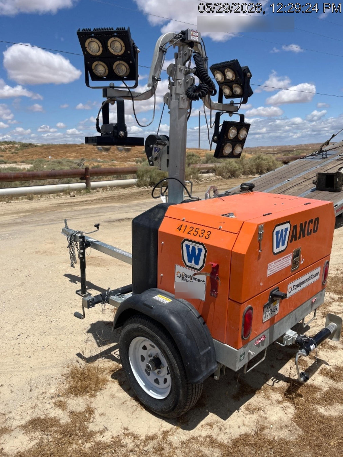 2024 Wanco WLTT-4MM4K Diesel, Deep Sea Controller, Shore Power Plug, Auto Start, (4) 350W LED Floodlights, 4kW Generator, 60 Gal Fuel Tank, 2" Ball, T3